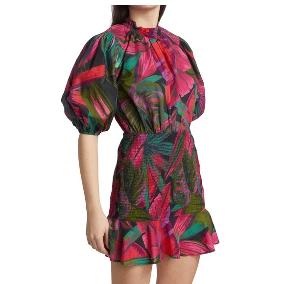 farm rio midnight leaves mini dress FARM RIO Midnight Leaves Mini Dress